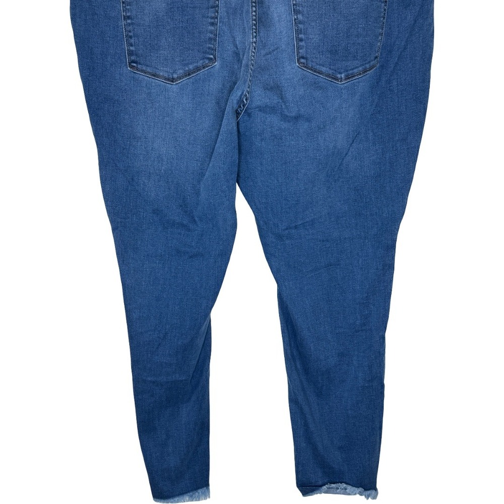 a.n.a High Rise Jegging Womens 22W Blue Button Fly Raw Hem Stretch Denim Jeans - Picture 2 of 9